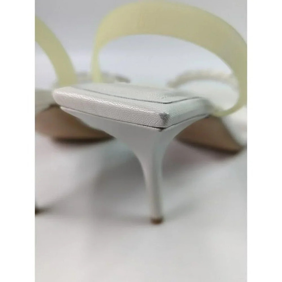 Givenchy Chain Embellished G Woven Ivory Leather Heel Sandals Size 41 MSRP $925 - Picture 7 of 13